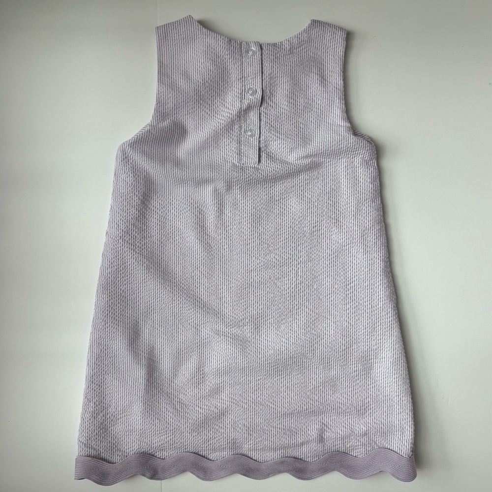 Stitchy Fish Rebecca Ric Rac Purple Seersucker Dress Girls Size 6 - Picture 5 of 5